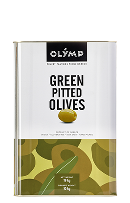 Olymp Green pitted olives in brine 19lt