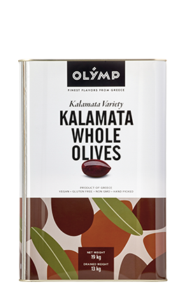 Olymp Kalamata whole olives in brine 19lt